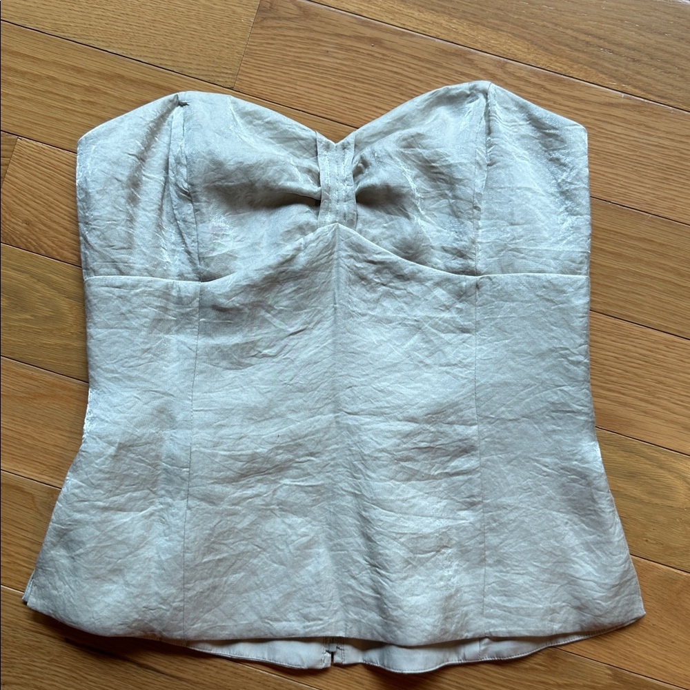 White House Black Market Satin Strapless Top - Picture 2 of 4